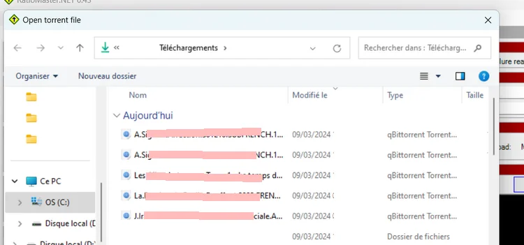 cliquez sur le fichier torrent